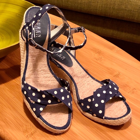 Ralph Lauren Cheryl Dotty Espadrilles  Navy Size 7 - Picture 6 of 7